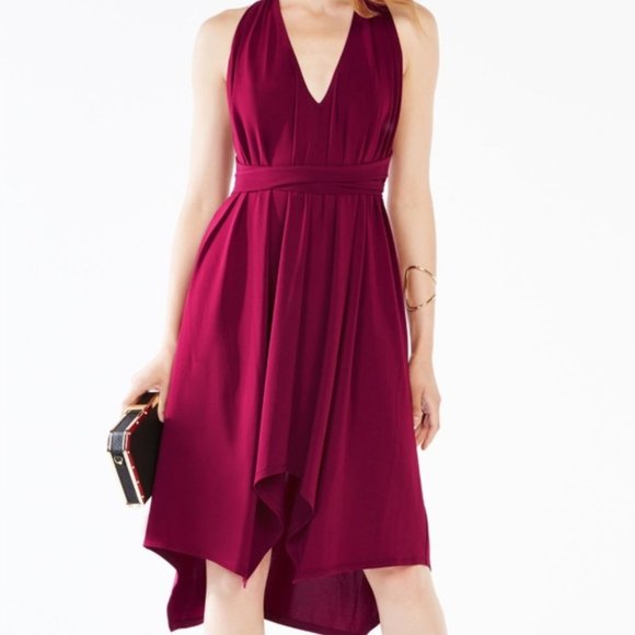 BCBGMaxAzria NWT Dara Cranberry Jersey Knit Dress - Picture 1 of 7